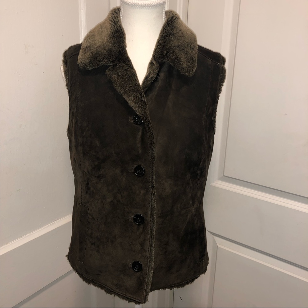 COPY - Eddie Bauer leather Seattle suede ladies vest size small
